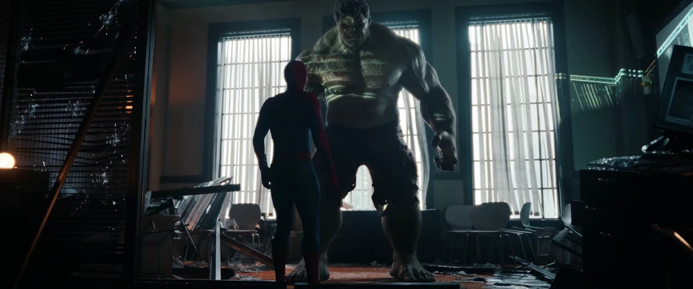 The Hulk and Spider-Man facing off for the first time 